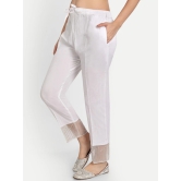 Women White Pleated Trouser