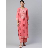 SVARCHI - Pink Straight Cotton Women's Stitched Salwar Suit ( Pack of 1 ) - None