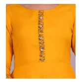 SIPET - Yellow Rayon Womens Flared Kurti ( Pack of 1 ) - None