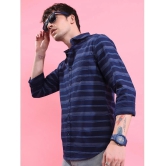 Ketch Cotton Blend Regular Fit Striped Full Sleeves Mens Casual Shirt - Navy ( Pack of 1 ) - None