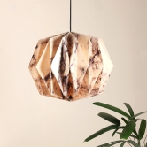 Sphere Pendant LIght (Marble Print) - Marble Print, Origami Pendant Lamp, Best Design Messe Frankfurt Trends 2024 For Hanging Light