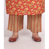 Swasti Cotton Printed Straight Womens Kurti - Orange ( Pack of 1 ) - None