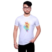 NITYANAND CREATIONS Round Neck White Holi T-Shirt for MEN-HOLI-T-SHIRT-11527-S