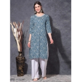 Mamoose Rayon Self Design Straight Womens Kurti - Blue ( Pack of 1 ) - None