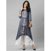 Rigo - Grey Viscose Womens Asymmetrical Kurti - L