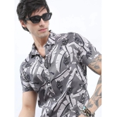 Ketch 100% Cotton Slim Fit Printed Half Sleeves Mens Casual Shirt - Grey ( Pack of 1 ) - None