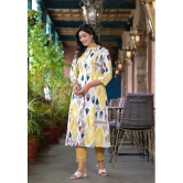 Juniper Rayon Printed Front Slit Womens Kurti - Yellow ( Pack of 1 ) - None