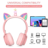 Unicorn Design LED Light Headphones for Kids-Blue