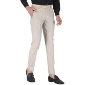 Playerz Poly Blend Slim -Fit Solid Beige Men's Trousers Single Pack - None