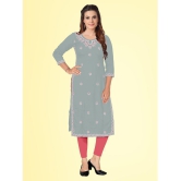 Kapadia - Grey Rayon Womens Straight Kurti ( Pack of 1 ) - None