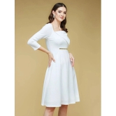 Life with Pockets Polyester Solid Above Knee Womens Fit & Flare Dress - Off White ( Pack of 1 ) - None