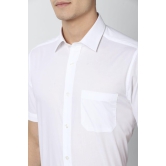 Men White Regular Fit Formal Half Sleeves Formal Shirt