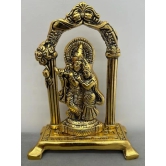 Aarna Creations Hand Crafted Metal Radha Krishna Murti| Radha Krishna| Antique Golden Radha Krishna Idol