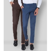 SREY - Coffee Polycotton Slim - Fit Men's Chinos ( Pack of 2 ) - None