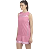 Women Striped Round Neck Poly Cotton Pink T-Shirt