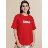 Fabflee Red Cotton Loose Fit Womens T-Shirt ( Pack of 1 ) - None