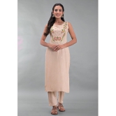 Maquien - Beige Straight Rayon Women's Stitched Salwar Suit ( Pack of 1 ) - None