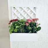 BARISH - Wall Mounted Planter - Single Square | Handcrafted with Rubberwood | Indoor Planter Frame with Stand 18 x 14 x 6 Inches