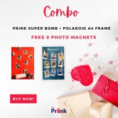 Prink Combo Gifts-Name/Date Frame / A4 12*8 inches / Super Bomb 9 Cubes