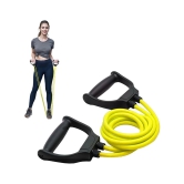 HORSE FIT Double Spring Tummy Trimmer, Double Wheel Ab Roller, Push Up Bar and Double Toning Resistance Tube Home Gym Exercise Equipment for Men & Women Best Fitness Combo - Multi Color