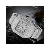 Rhonium Silver Metal Analog Mens Watch