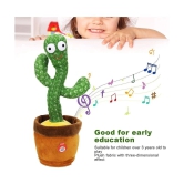 KiddyBuddy Dancing Cactus Talking Cactus Baby Toys Wriggle Singing Cactus Repeats What You Say Baby Boy Toys, Plush Electric Speaking Cactus Second Voice Recorder Baby Girl Toy