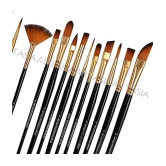 ECLET Art Artist Quality Synthetic Assorted Brush Set of 12 pc