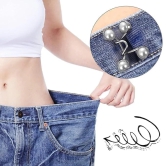 KIT & CO Pant Waist Tightener Instant Jean Buttons for Loose Jeans Pants Clips for Waist Detachable Jean Buttons Pins No Sewing Waistband Tightener