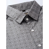 Indian Needle Grey Men's Cotton Printed Formal Shirts-L / Grey