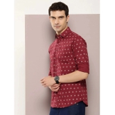 Dillinger 100% Cotton Regular Fit Printed Full Sleeves Mens Casual Shirt - Maroon ( Pack of 1 ) - None