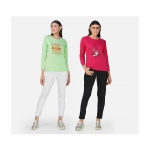 CHOZI - Multi Color Cotton Blend Regular Fit Womens T-Shirt ( Pack of 2 ) - None