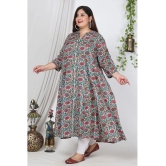 Swasti Cotton Blend Printed Flared Womens Kurti - Off White ( Pack of 1 ) - None