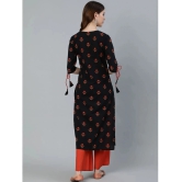 Antaran Cotton Printed Straight Womens Kurti - Black ( Pack of 1 ) - None