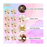 LYKAA Stylish Pearl Flower Hair Claw Fashionable Clips Clutchers Hair Barrettes, Women Girls - 10Pcs - White