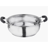 Stainless Steel Kadhai with capsulated induction bottom (Bakelite handle) with SS Lid set of 2