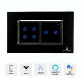 L&G 4 Modular Smart Switch Board, WiFi Smart Switch | German Technology meets Indian Standards (Size: 4M - 146 x 90 x45mm)-Green