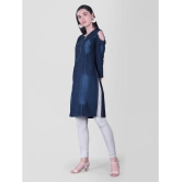 CEFALU - Blue Denim Women''s Straight Kurti ( Pack of 1 ) - None