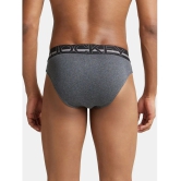 Jockey US17 Men Super Combed Cotton Rib Solid Brief - Charcoal Melange (Pack of 2) - None