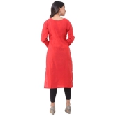 DESHBANDHU DBK - Red Cotton Womens Straight Kurti - None