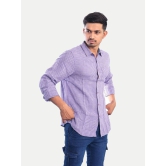 Men Violet Gingham Checkered Cotton Casual shirt