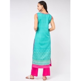 Pannkh - Blue Rayon Flex Womens Straight Kurti ( Pack of 1 ) - None