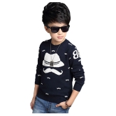 FORCE Kids Cotton Tshirt Navy blue::White 8-9 Years - None