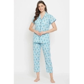 Clovia 100% Cotton Nightsuit Sets - Blue - None