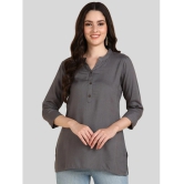 PPTHEFASHIONHUB Rayon Solid Straight Womens Kurti - Grey ( Pack of 1 ) - None