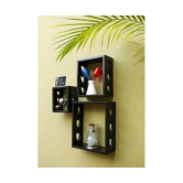 Wooden Floating Wall Shelves Set of 3-Black