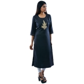 AMIRA'S INDIAN ETHNICWEAR - Black Linen Women's Stitched Salwar Suit ( ) - XL