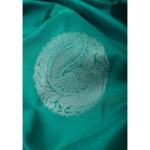 Teal Kanjivaram Silk Saree with Mandala motifs and 6.2