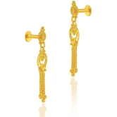 LUV FASHION Golden Drop Earrings ( Pack of 1 ) - Golden