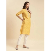 Rangita Women Yellow Rayon Printed Knee Length Straight Kurti - None