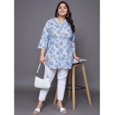 Tissu Cotton Printed Straight Women's Kurti - Blue ( Pack of 1 ) - None